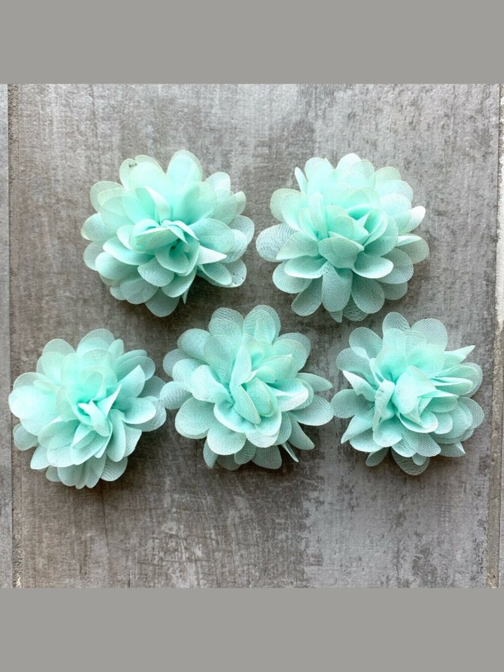 Handmade Set of 5 Chiffon Flower Fridge Refrigerator Magnets Boho Decor Mi Green